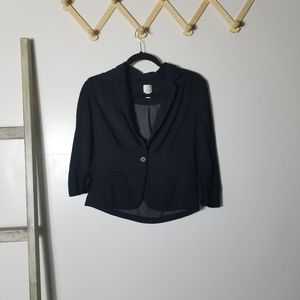 LC LAUREN CONRAD CROPPED BLACK BLAZER WITH BOW TIE ON BACK SIZE 8